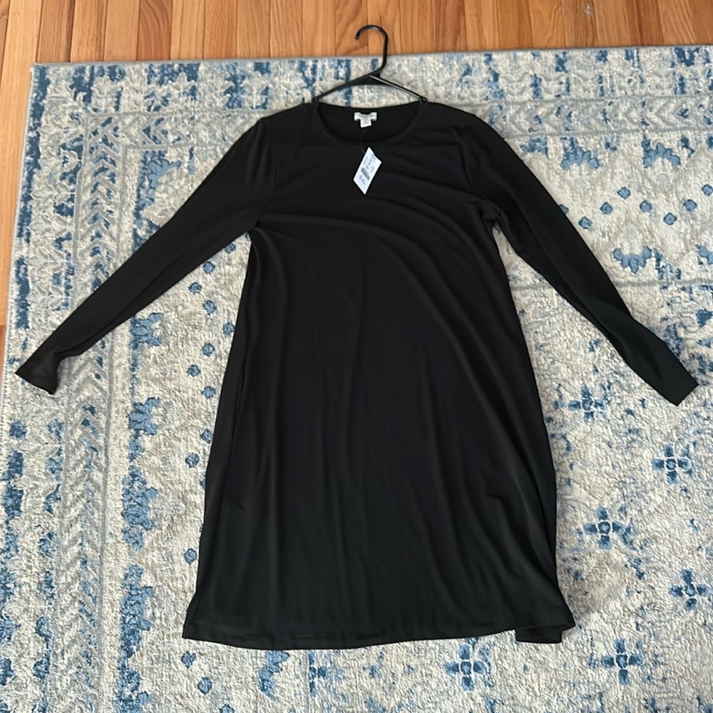 J Crew size S black long sleeve short dress-NEW WITH TAGS